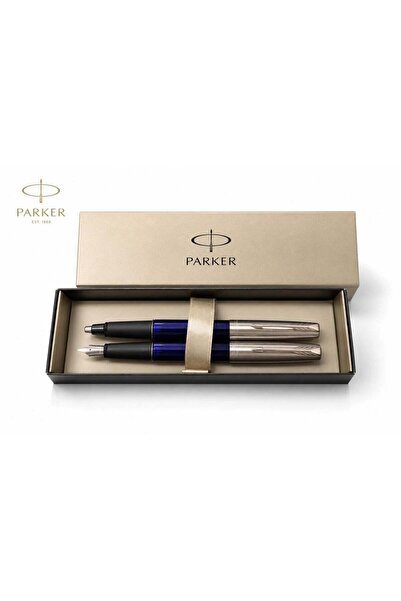 Parker قلم رولربول فرونتير شفاف أزرق + مجموعة حبر