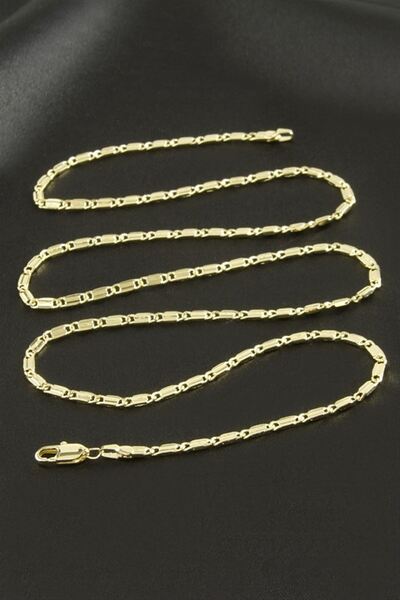 Generic Brand Rectangular Luxury Steel Necklace - Yellow