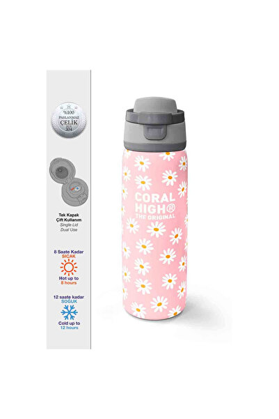 Coral High Papatya Desenli Çelik Termos Matara 800 ml 38502