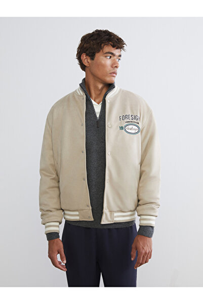 LC Waikiki Embroidered Suede Men's Jacket