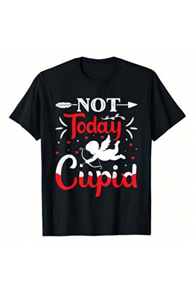 4CR Not-Today Valentine's Day Cupid Lover T-Shirt, 220g Pure Cotton, Casual C...
