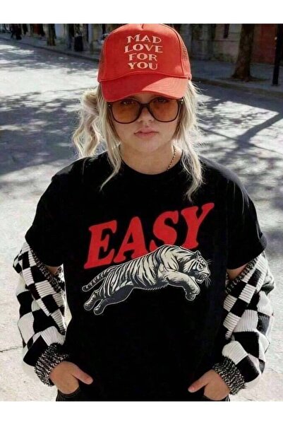 9TAY TopsEasy Tiger Retro Boho Unisex Aesthetic Graphic Y2k Woman Teen Girls ...