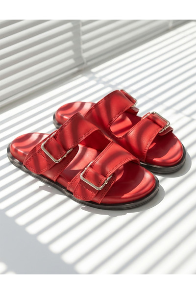 Friend & Trend Matte Faux Leather Double Belted Metal Buckle Comfortable Sole...