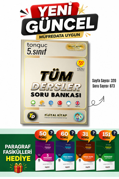 Tonguç Yayınları 5. Sınıf Tüm Dersler Soru Bankası Tonguç ve 4 Paragraf Soru ...