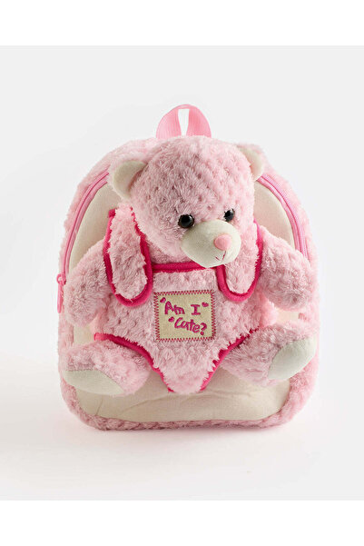 REDTAG Girls Pink Embellished Fur Backpack