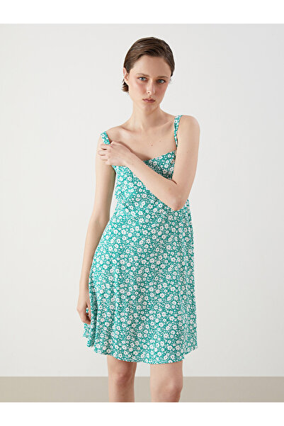 LC Waikiki Original Floral Strap Waist-Slit Mini Dress