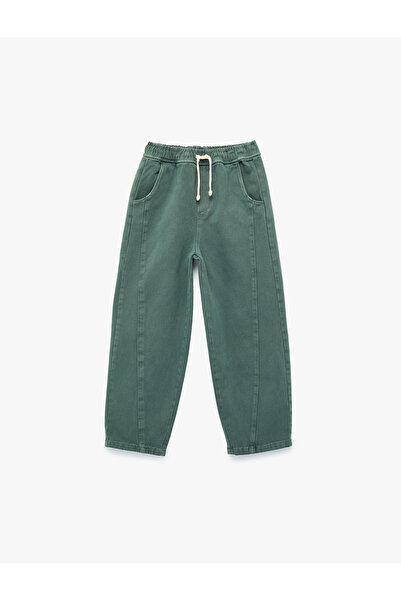 Koton Cotton Relaxed Fit Waist Tie Pocket Balloon Pants