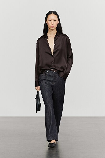 Massimo Dutti Dökümlü saten gömlek