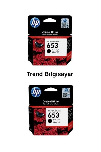 HP 653 3YM75AE 2 Adet Siyah Orijinal Kartuş