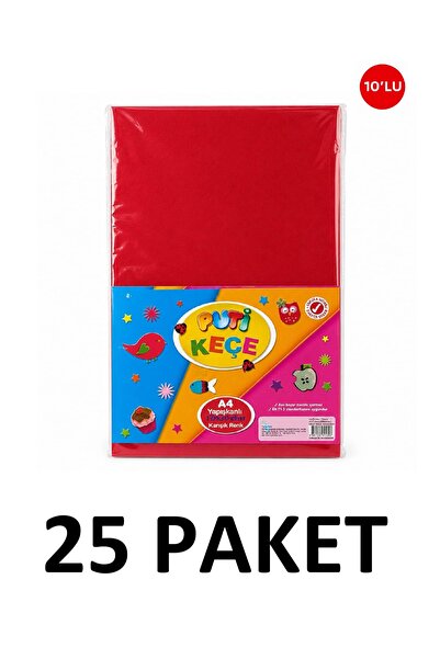 Puti 25 Packs of Mixed Color A4 Adhesive Felt 20X30 cm 10 Pieces