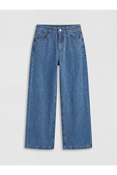 LC Waikiki Lcw Kids Indigo Stone Wideleg Girls' Jean Pants