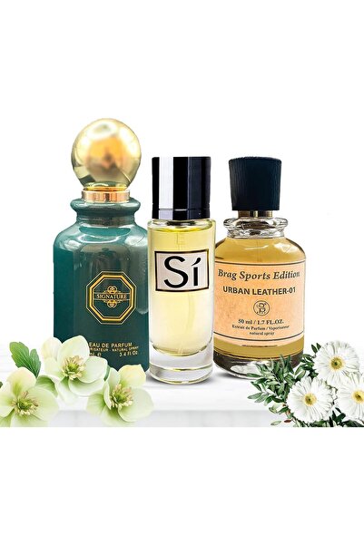 B BRAG Pack of 3 Signature 100ml + SI Perfume 30ml + Urban Leather 50ml | Lux...