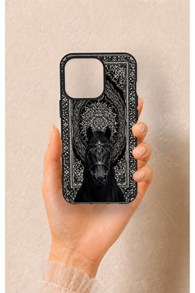 Vip Case iPhone 13 Pro Uyumlu Etnik At Figürü Desenli Silikon Kılıf