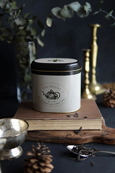 Evle Exclusive Azura Tea Patterned Metal Storage Container, 11 X 15 Cm, Kitch...