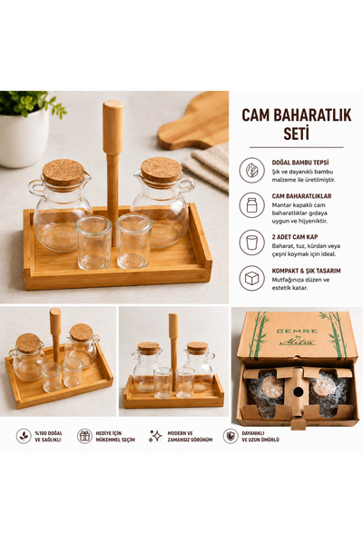 Mitra BAMBU 2'Lİ YAĞLIK-TUZLUK SET