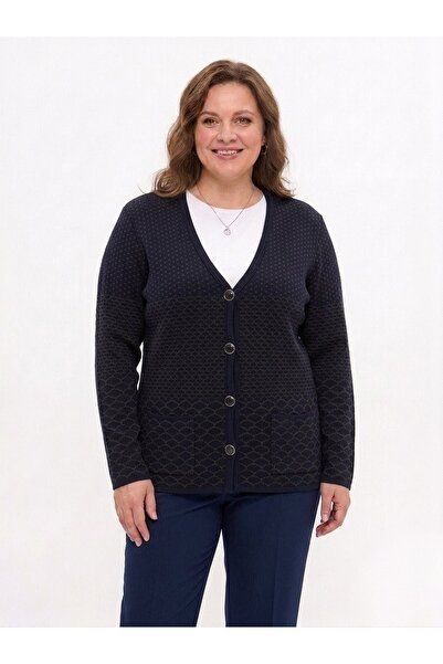 onno style women Patterned Steel Knit Classic Tricot Jacket
