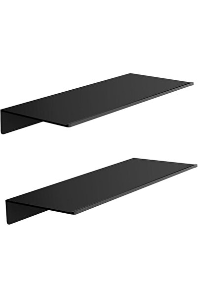 GENERAL HNVNER Metal Floating Shelves set of 2, Length 30CM, Black Wall Shelf...