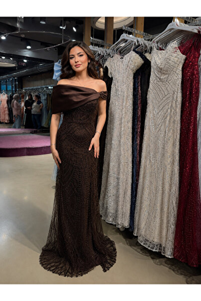 HELİNFASHION35 Kahve Abiye