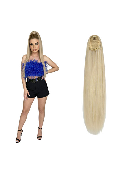OEM Extensii de păr sintetice cu clips, coadă de cal, lungime 70 cm, blond