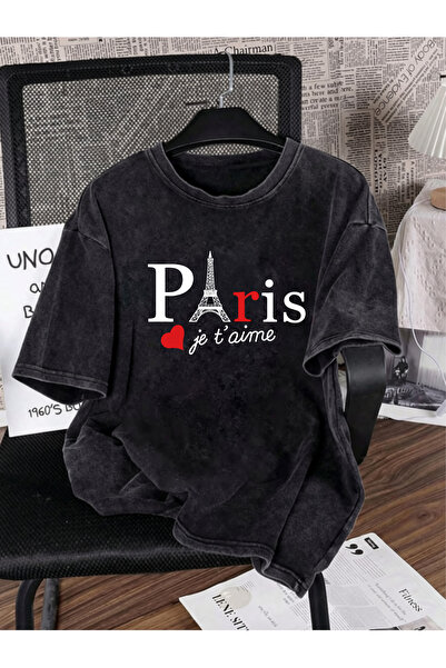 HOFFNUNG Unisex Oversize Vintage Washed Street Style Μόδα του δρόμου Βαμβακερ...