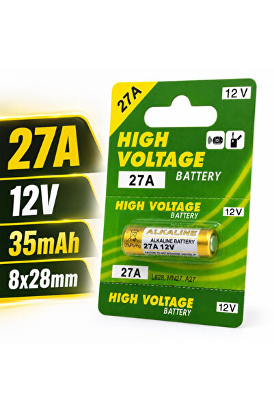 VeeShop Baterie 27A 12V 35mAh 8x28mm, pentru Telecomenzi, Universala