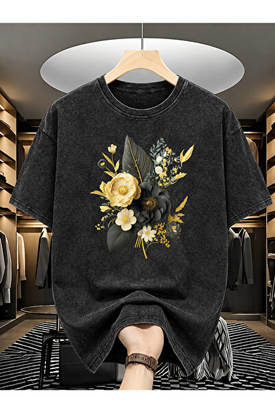 HOFFNUNG Unisex Oversize Vintage Washed Street Style Μόδα του δρόμου Βαμβακερ...