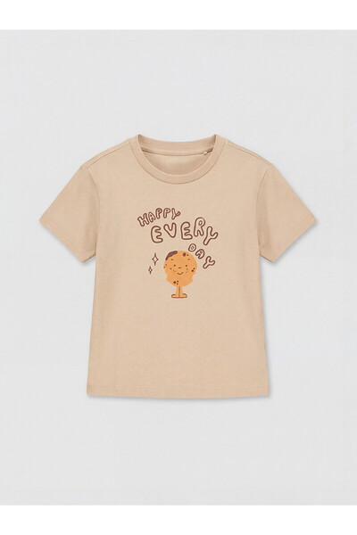 LC Waikiki Original Oval Collar Printed Boy's T-Shirt