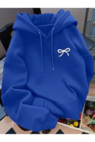 herkesemoda Sweatshirt sa kapuljačom i trakom, sa 2 niti i uzdignutim printom
