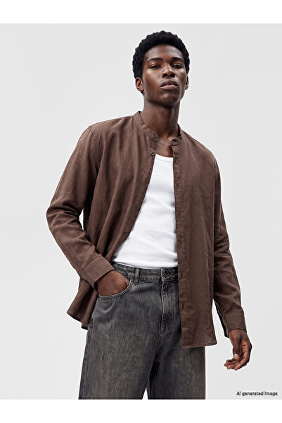 LC Waikiki Ανδρικό πουκάμισο NEVAVM Regular Fit από ποπλίνα με διαφορά στην ε...