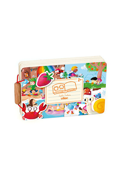 Vilac Book with 4 wooden puzzles - Seasons -