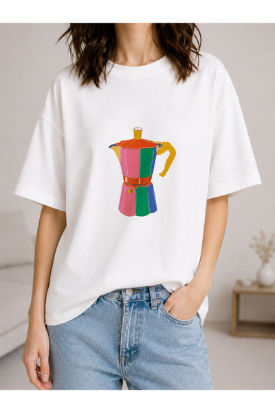 Yetişkin Unisex Baskılı Tişört Oversize