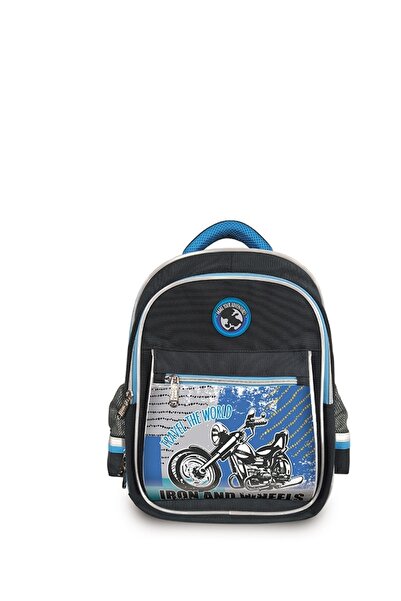S COOL Ghiozdan scolar baieti 16 inch Happy Kids Motorcycle 3 compartimente S...