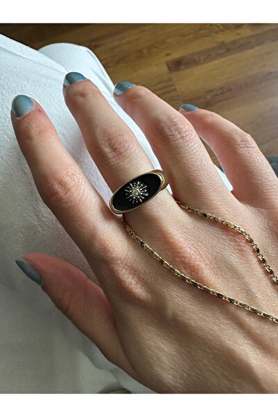 ringbox Black Enamel Shaped Ring