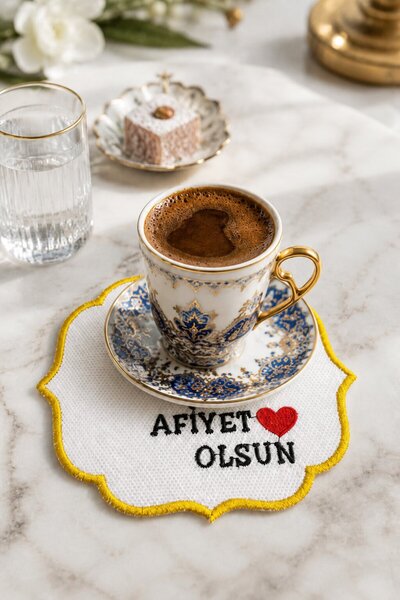 Bonny Home Gold Embroidered Set of 6 Coffee Side Presentation Napkins Dowry B...