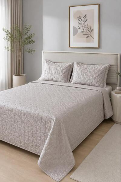 Çeyiz Diyarı Secret Fiber Filled Double 240X260 cm Bedspread Cappucino