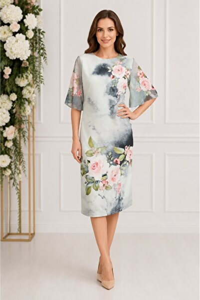 OEM Rochie Tenley cu imprimeu floral,nuanta de alb