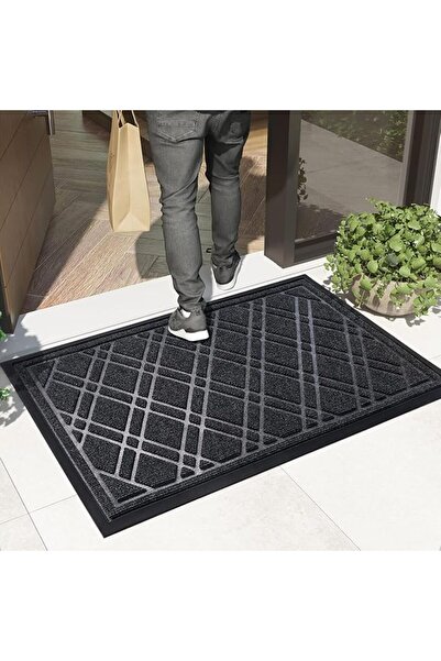 PYEBE Front Door Mat Non-Slip Dirt Trapper Mat, Heavy Duty Durable Welcome Ma...