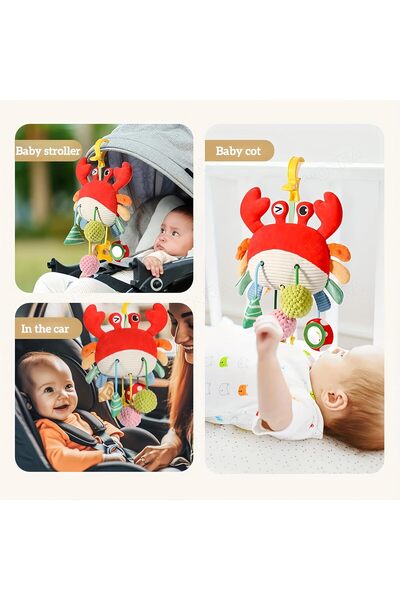 Zenymee Hanging Toy for Baby, Stroller Toy with Rattles, Mirror & Teether|Cri...