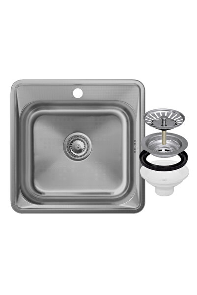 Granitan Pachet Chiuveta Otel Inox Turi 48, 480x480x160mm, Crom Satinat, Sifo...