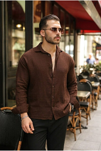 UFC 1985 TOP BRAND Men's relaxed fit cotton muslin shirt