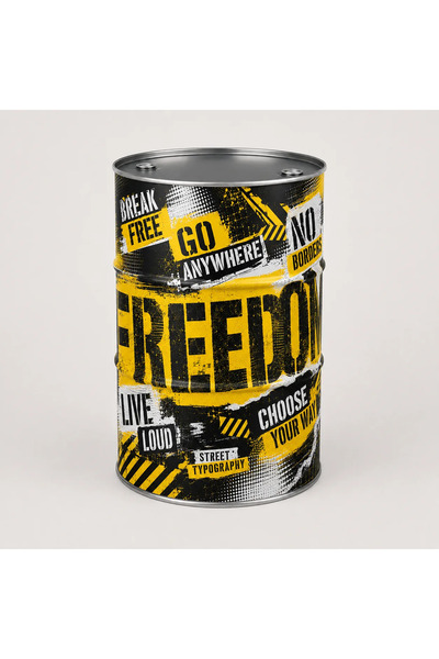Generic Brand Masă tip butoi personalizată CISKO Freedom – Street Typography