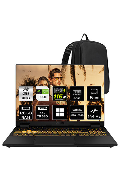 ASUS TUF Gaming F16 Intel Core i5 14450HX RTX 5050 8GB 115W 128GB RAM 4TB + 4...