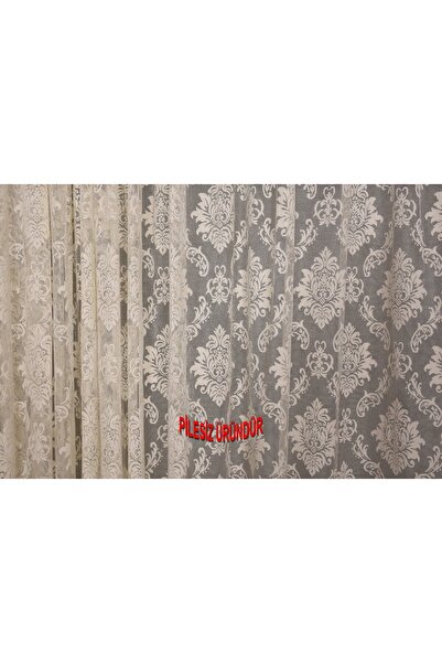 AKÇA TEKSTİL Damaks Model Cream Color Plissed Single Wing Background Curtain 300*260 cm