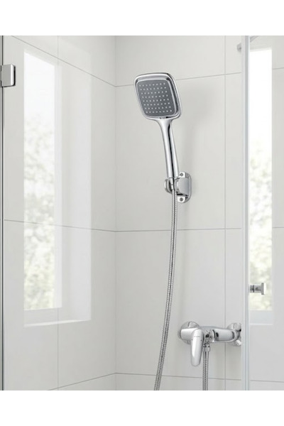 Generic Brand Black Hand Shower Set with Spiral Shower Hose and Wall Mount, M...