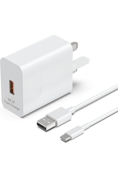 GENERAL محول طاقة USB-C بقوة 66 واط مع كابل شحن سريع 6 أمبير متوافق مع هواتف ...