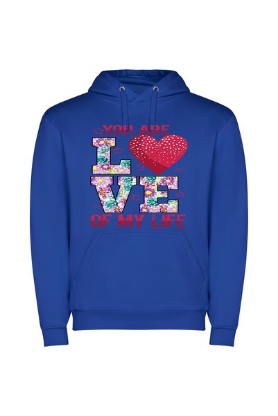iLovePrints Love: Artful Affection Φούτερ με κουκούλα σε χρώμα Μπλε
