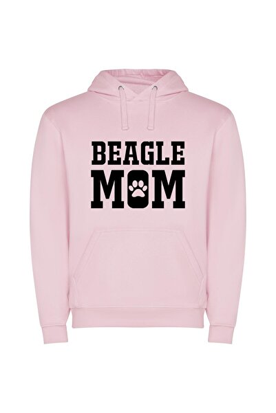 iLovePrints Elegant Beagle Family Portrait Φούτερ με κουκούλα σε χρώμα Ροζ