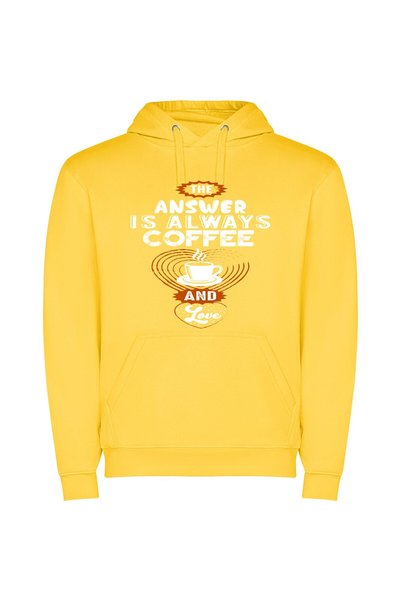 iLovePrints Love in a Cup Φούτερ με κουκούλα σε χρώμα Κίτρινο