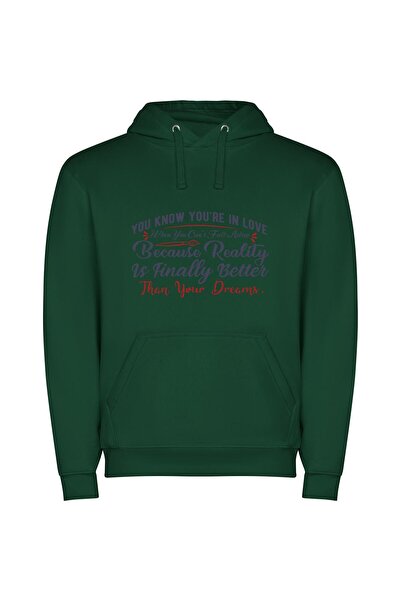 iLovePrints Dreams Turned Reality Φούτερ με κουκούλα σε χρώμα Πράσινο