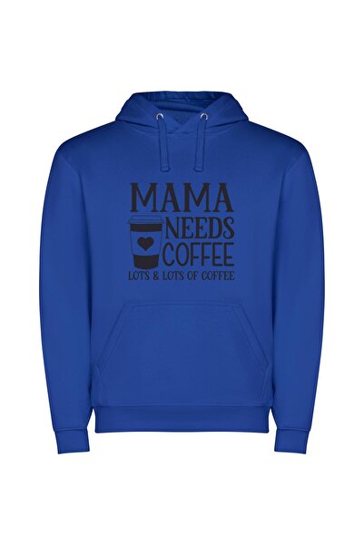 iLovePrints Java for Super Moms Φούτερ με κουκούλα σε χρώμα Μπλε
